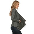thumbnail image 4 of Women's Casual Long Sleeve Drape Front Open Jacket Cardigan, 4 of 6