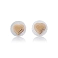 thumbnail image 1 of Aretes de oro 14k GIALLO Broquel GIALLO COLLECTION Latido de corazón de oro amarillo con madre perla, 1 of 5