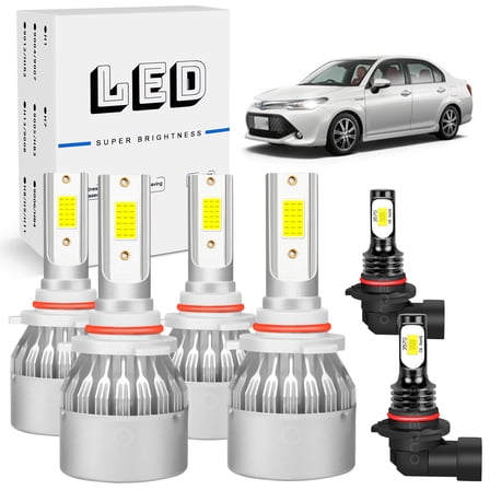 BMZONCC for Toyota Corolla 2005 2006 2007 2008 6000K LED Headlight FogLight Bulbs Pack of 6