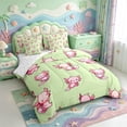 thumbnail image 2 of Manfei Axolotl Pattern 7 Pieces Full Size Bedding Sets,Watercolor Animal Full Size Bed in a Bag,Reversible, 2 of 7