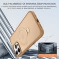 thumbnail image 3 of ELEHOLD Magnetic Case For iPhone 16 Frosted Skin-Friendly Shockproof Case, Ring Stand Rugged Cover, MagSafe Compatible, Semi-Transparent, Desertgold, 3 of 9