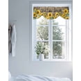 thumbnail image 2 of Tie Up Valance Curtain for Kitchen, Farm Country Yellow Sunflowers Rod Pocket Short Curtains Adjustable Tie-Up Shade Valances, Quotes on Wood Grain Window Treatment for Bathroom Living Room Bedroom, 2 of 7