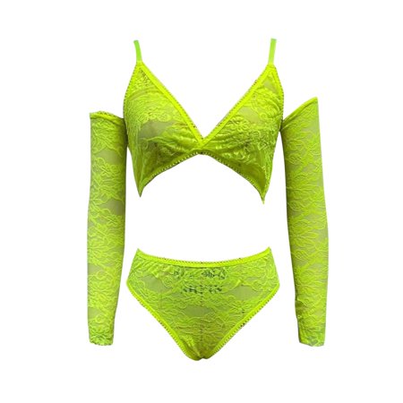 

Gubotare Women S Lingerie Lace Garter Lingerie Set with Removable Choker Teddy Babydoll Strappy Bra and Panty Set Yellow L