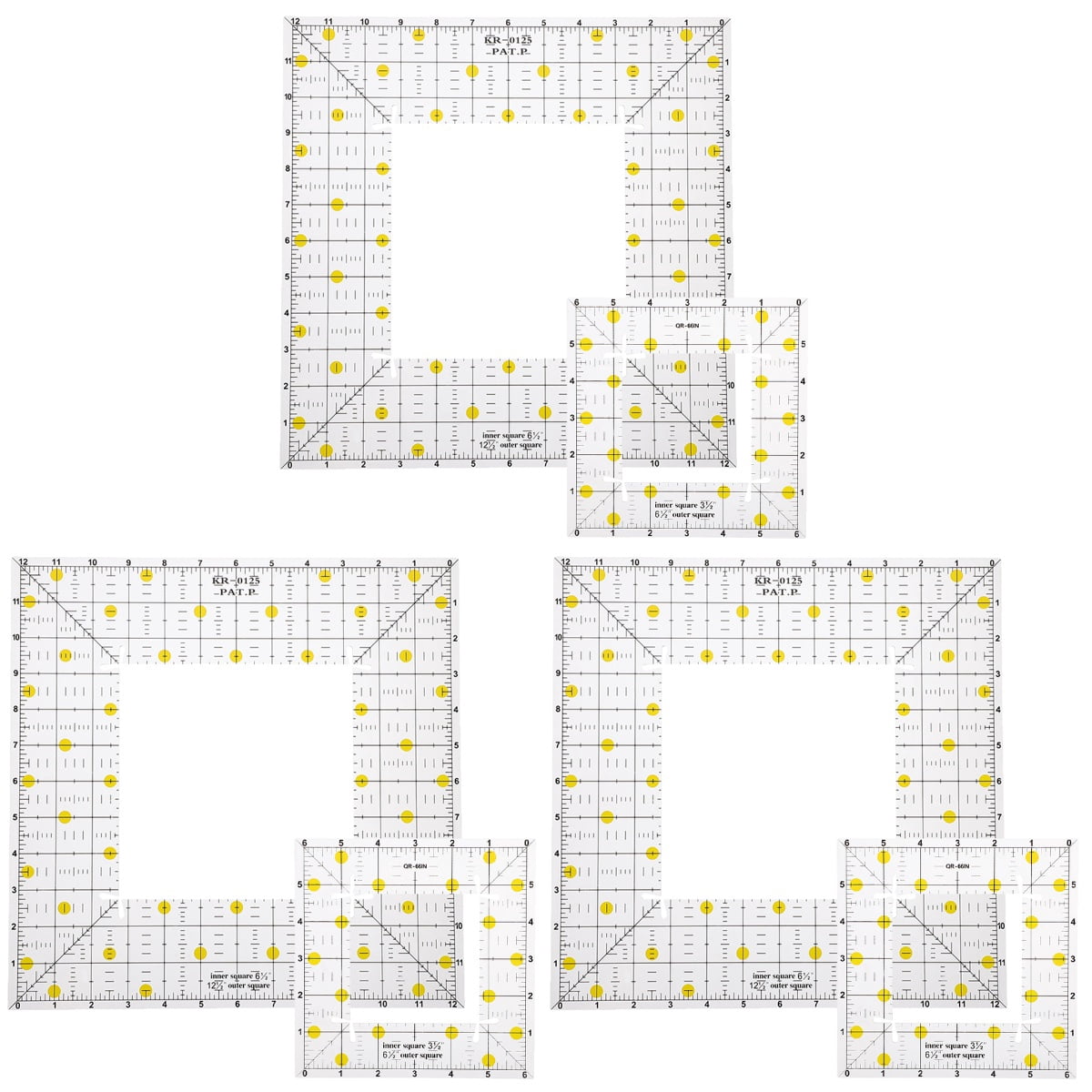 HOOWIFFY Clear Acrylic Quilting Ruler with Patchwork Grid, Easy to Read and Use for Sewing and Craft Projects