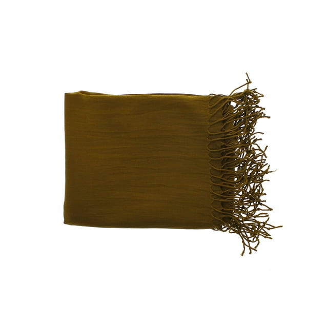 Châle Style Pashmina 26 Po de Large par 72 Po de long Vert Mousse Doré