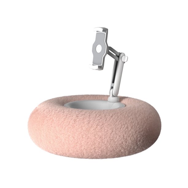 Almohada Weerihhol para tableta, soporte para teléfono para cama con suave tela de felpa, ajustable y desmontable, compatible con teléfonos y tabletas de 4.7 a 13 pulgadas (rosa claro)