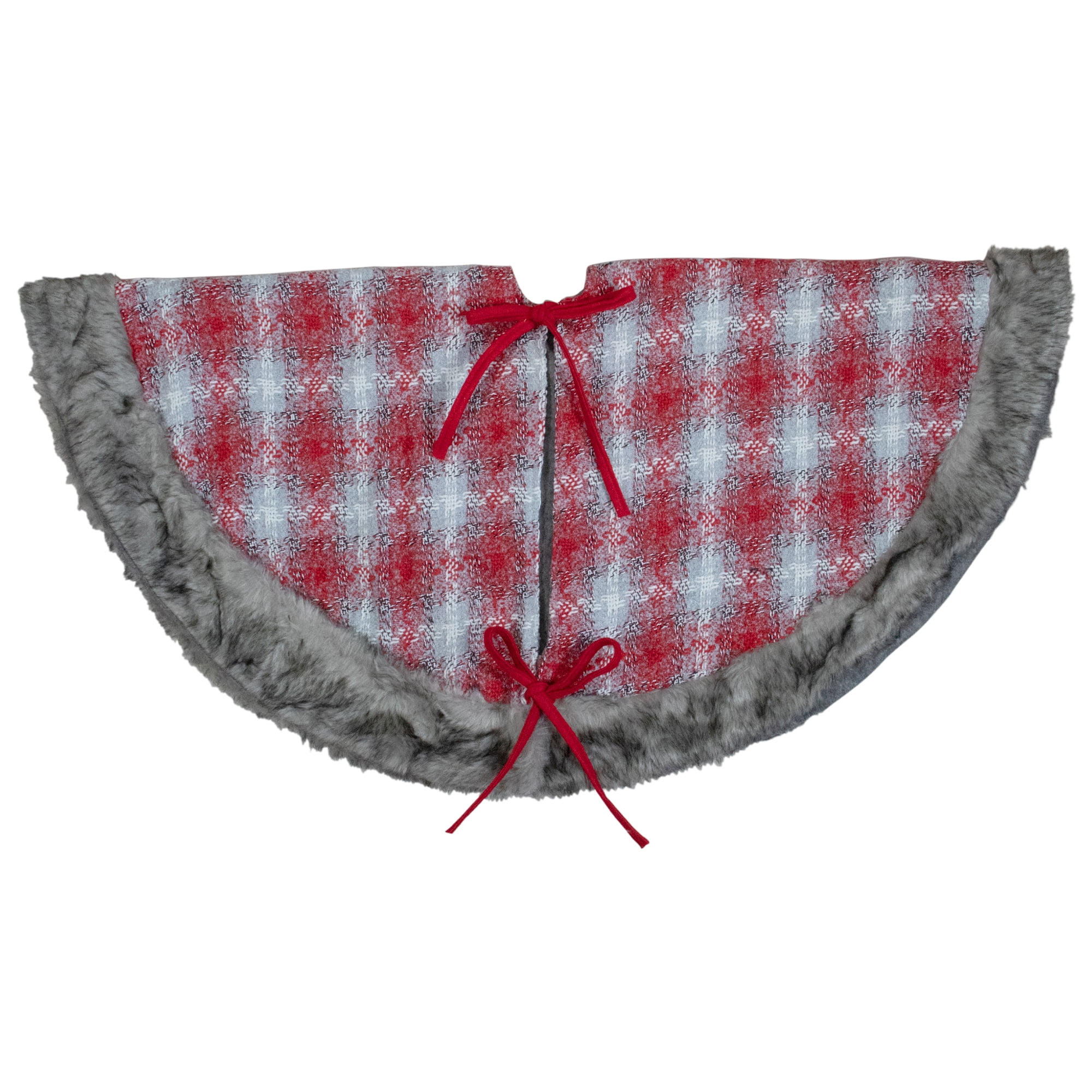 Northlight Multi-color Plaid Polyester Christmas Tree Skirt, with Snowflake 2" x 48" x 48"