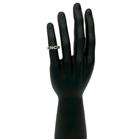 Pre-Owned HERMES Chain Motif Silver 800 Ring, Size 8, Women's, 33287