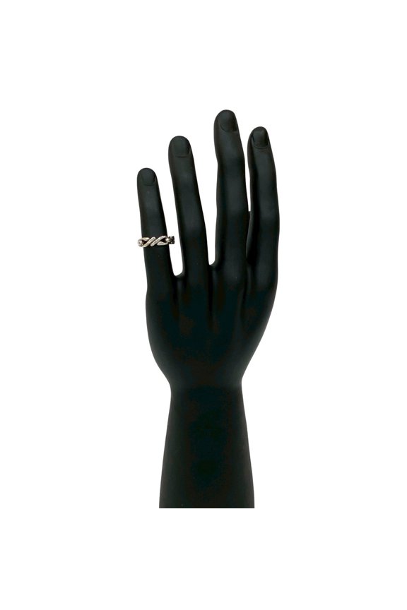 Pre-Owned HERMES Chain Motif Silver 800 Ring, Size 8, Women's, 33287