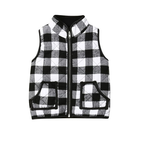 

Bebiullo Kids Baby Girls Plaid Vest Waistcoat Jacket Outwear Christmas Outfits