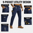 thumbnail image 5 of YAPPO Men's Work Pants, Water-Resistant Stretch Hiking Cargo Pants with 9 Pockets, 5 of 8