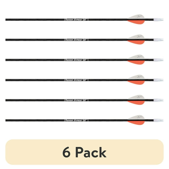 (6 pack) Carbon Express Thunder Express Black Youth Arrow, 28"