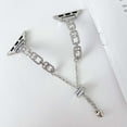 thumbnail image 2 of Diamond Chain Watch Band Compatible for Apple Watch Bands 42mm 44mm 45mm 46mm 49mm, Dressy Slim Metal Strap with Rhinestone for iWatch Band Ultra 2/1 Series 10 9 8 7 6 5 4 SE 3 2 1, Silver, 2 of 6