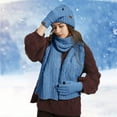 thumbnail image 2 of Bibifish 3 PCS Scarf Hat Glove Sets For Womens Winter Warm Three Piece Hat Gloves Scarf Cold Weather Windproof Scarf Hat Glove Sets, 2 of 4