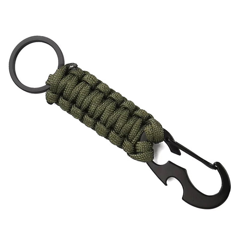 Outdoor Camping Carabinar Paracord Keychain Rope Clip Hook Bottle Opener Camo US 