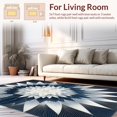 thumbnail image 2 of ODIKA 4' x 6' Machine Washable Non-Slip Area Rug, Boho Flower High Traffic Rug, Navy, 230804, 2 of 7