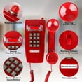 thumbnail image 5 of Classic Wall Phones for Landline with Mechanical Ringing, Single Line 2554 Wall Telephone with Voicemail Indicator, 5 of 5