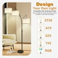 thumbnail image 7 of Lambaolom 80" 3-Lights Modern Dimmable Brown Arched Floor Lamp with Beige Drum, 7 of 7