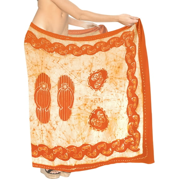 HAPPY BAY Women's Beachwear Summer Bikini Wraps Beach Wrap Swimwear Coverups Sarong Swim Cover up Skirt Bathing suit Swimsuit Pareo for Women One Size Orange_Q574