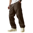 thumbnail image 2 of Lumtrix Men's Relaxed Fit Cargo Pants Baggy Straight Leg Casual Work Sweatpants with Pockets for Hiking Fishing Coffee S, 2 of 9