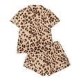 thumbnail image 5 of JAJAHO Girls Leopard Pajamas Set Short Sleeve Button Down 2 Piece Pjs Loungewear Set For Kids 1-14Y, 5 of 9