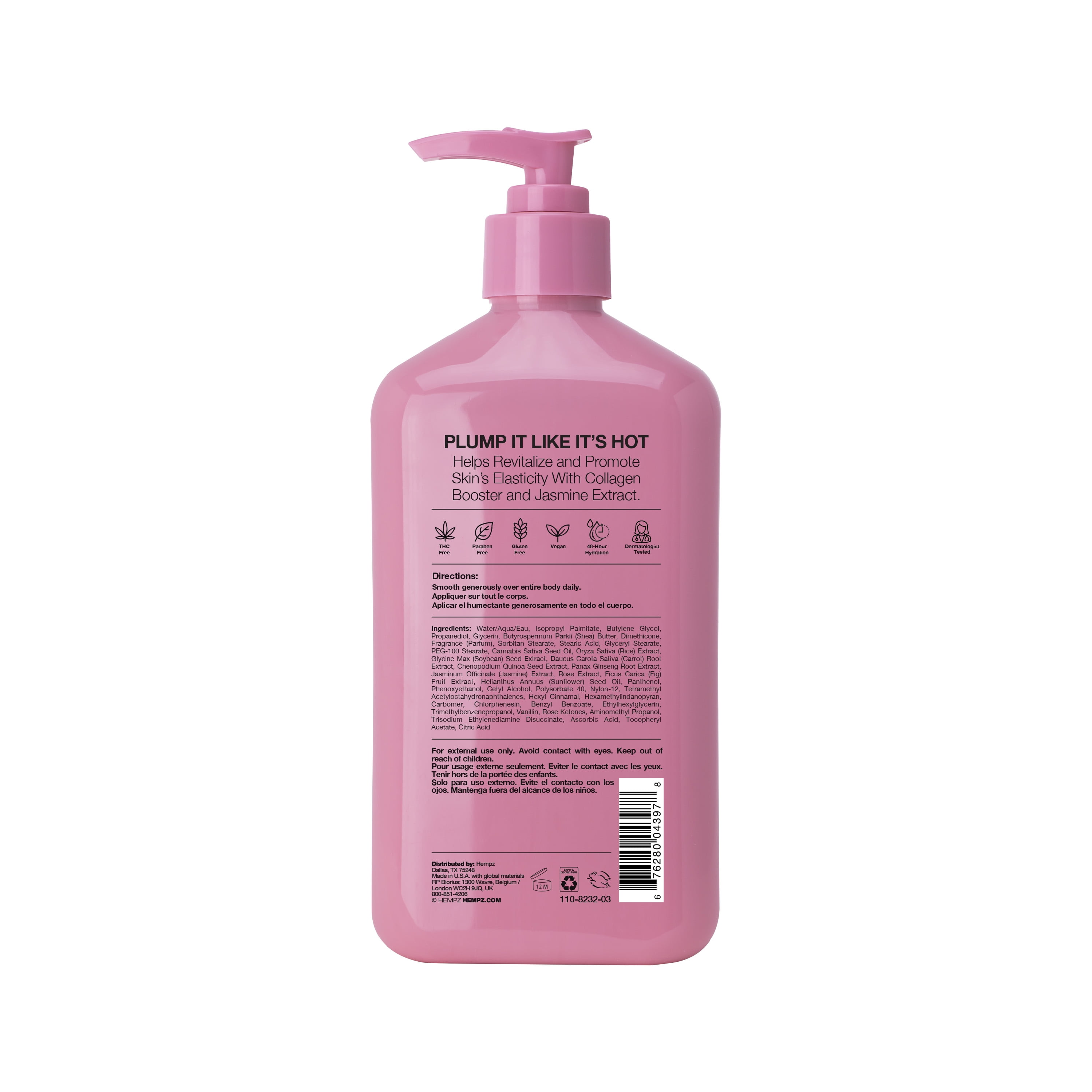 Hempz Organic Original Hemp Cream- Body Lotion with Plant Collagen