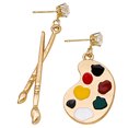 thumbnail image 4 of 1 par de pendientes colgantes para mujer, aretes con forma de paleta de pintura y pincel, aretes colgantes divertidos., 4 of 6