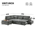 thumbnail image 3 of MAYEERTY 107" Modular Sectional Pull-Out Sofa - L-Shaped Wide Seat with Storage Ottoman, Free Combination Oversized Chenille Sofa for Living Room/Apartment, 2 Colors, 3 of 11