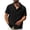 Black, variant on Waffle Knit Button Down Shirts for Men Collarless Mock Neck Short Sleeve Casual Shirts with Chest Pocket Summer Vacation Clothes Khaki M