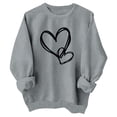 thumbnail image 3 of Oiyii Toddler Girls Heart Graphic Sweatshirt Long Sleeve Crew Neck Printed Sweatshirts Casual Pullover Top,Grey, 3 of 3