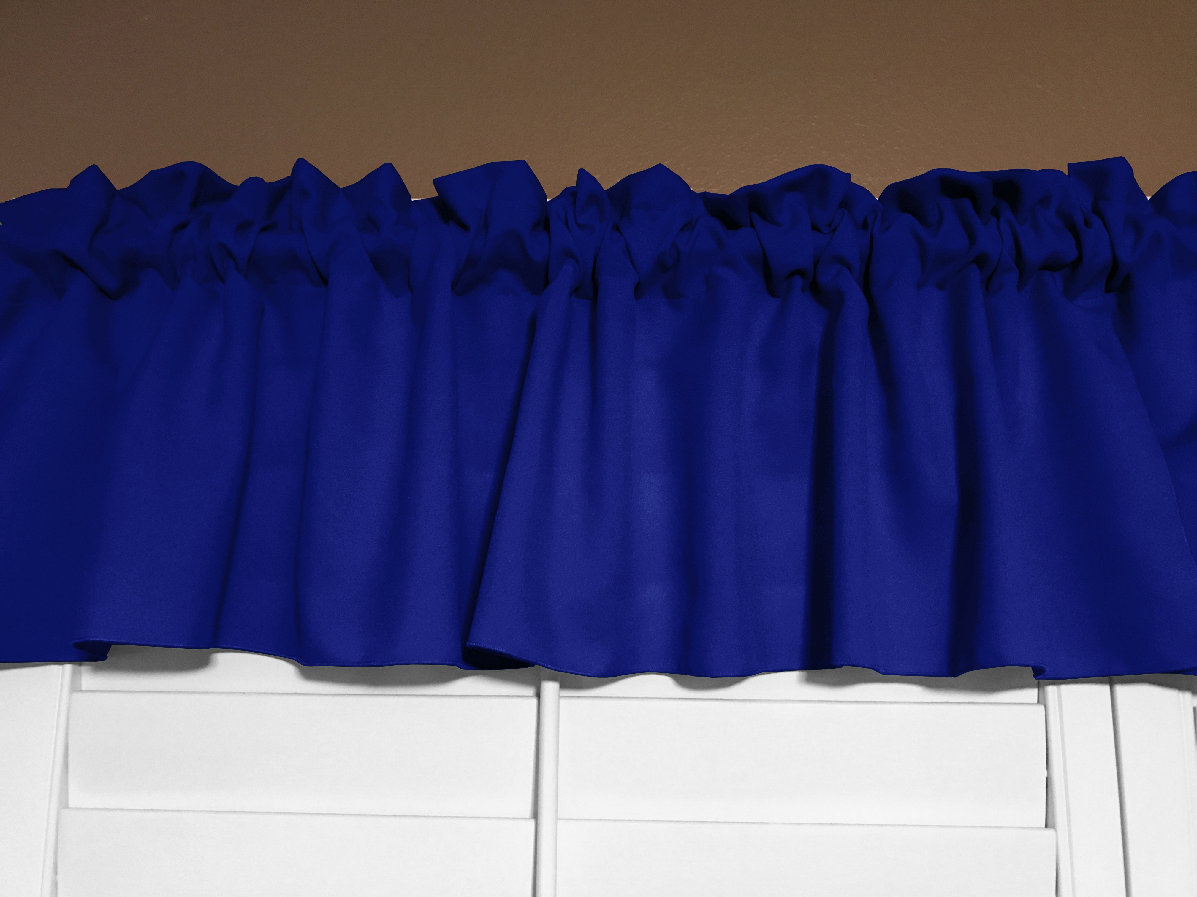 Solid Poplin Window Valance 58" Wide Royal Blue