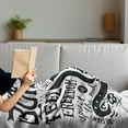 thumbnail image 3 of Motorcycle Soft Flannel Fleece Throw Blanket, Born to Ride of the Road Messages Grunge Biker Culture Monochrome, Cozy Plush for Indoor and Outdoor Use, 50" x 70", Black and White, by Ambesonne, 3 of 5