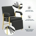 thumbnail image 4 of Adjustable Heavy Duty Reclining Shampoo Chair with Leg Support Salon Beauty Spa for Barber Shop(Black+Gold), 4 of 16