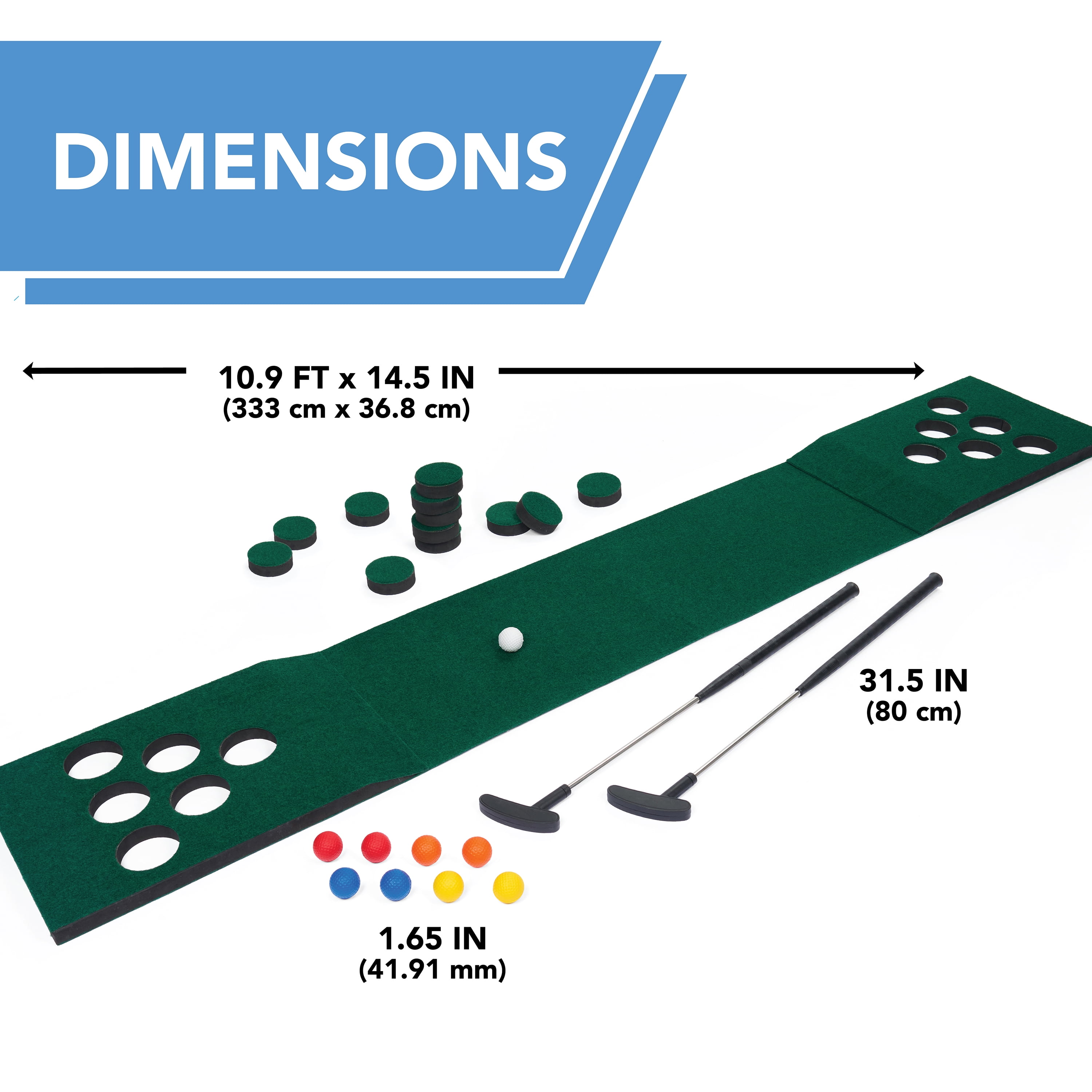 EastPoint 3-in-1 Par Pong Bocce Golf Putting Game - 3 Outdoor Games in 1 for All Ages
