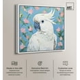 thumbnail image 2 of White Cockatoo I Canvas Tropical Floral Art by Art Remedy, White Frame, 12 x 12, 2 of 7