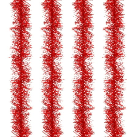 Uxcell 5Ft Feather Boa, 4Pcs Artificial Fluffy Feather Boas Party Decorations for DIY Crafts, Wedding Costume, Christmas, Concert, Halloween, Home Decor, Red