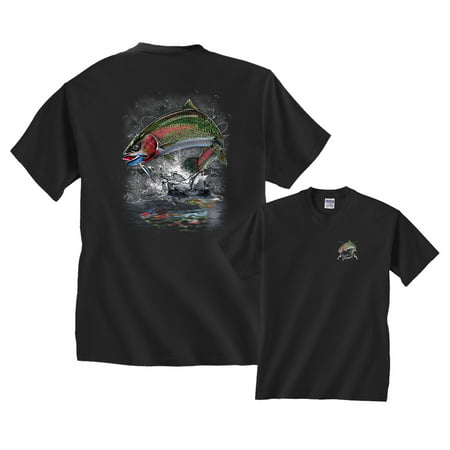 Jumping Rainbow Trout Fishing T-Shirt (Best Ice Fishing Clothing)