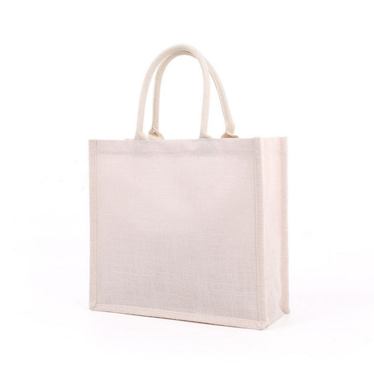 GENEMA Burlap Tote with Handles Casual Large Capacity Tote