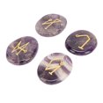 thumbnail image 2 of Piedras de palma grabadas, piedras de equilibrio de bolsillo portátiles redondas pulidas para meditación curativa Reiki, amatista, 2 of 5