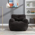 thumbnail image 5 of Bean Bag Chairs,Soft Tufted Foam Bean Bag Chair with Teddy Fabric for Adults and Kids,Comfy Lazy Sofa for Living Room,Bedroom,Dark Gray, 5 of 5