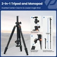 thumbnail image 6 of Fotopro Horizontal Camera Tripod 75 Inch Aluminum 360 Degree Ball Head Quick Release Plate DSLR Tripod for Travel Video, 6 of 8