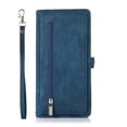 thumbnail image 3 of Dteck for iPhone 14 Pro Max 6.7" 2022 Flip Wallet Case, PU Leather Magnetic Clasp Case with Card Slot Kickstand & Wrist Strap Shockproof Protective Case for iPhone 14 Pro Max Women Men, Blue, 3 of 11