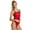 Red/Navy, variant on Guard Piped Thin Strap One Piece Swimsuit, High Cut, Unpadded, Athletic (Women’s)