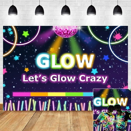 Image of Bokeh Shining Photography Backdrop - Let s Glow Crazy Party Decorations (7x5ft Vinyl)