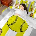 thumbnail image 4 of Castle Fairy Teens Adults Baseball Gamer Twin Bedding Sets 7-Piece,Sport Game Bedding Comforter Set Microfiber,Abstract Geometric Stripes Breathable Sheet Sets,Breathable Home Decor,Reversible, 4 of 8