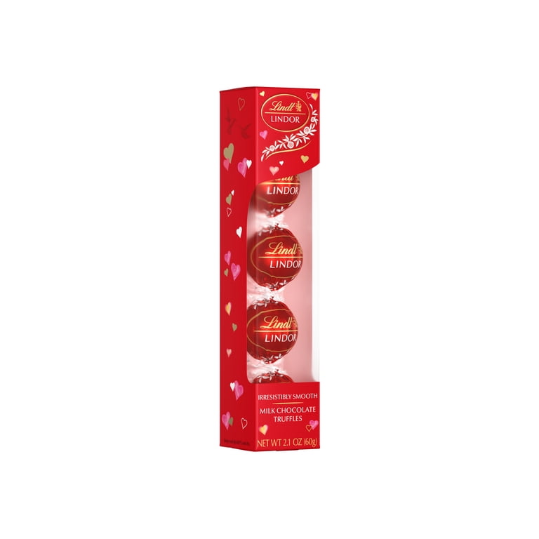 Lindt LINDOR Valentine's Day Milk Chocolate Candy Truffles, 2.1 oz