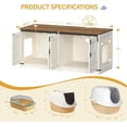 thumbnail image 2 of Cat Litter Box Enclosure for 2 Cats, Hidden Litter Box Furniture Cabinet with Double Room, Indoor Cat House, Farmhouse Style, 46.7 x 18.9 x 21.1 Inches, Rustic Brown and White CB85314X, 2 of 10