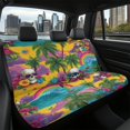 thumbnail image 7 of Chririnla Beach Skull Tropical Print Car Back Seat Covers, Set of 2 Pieces Stretch Waterproof Seat Covers for Pet Owners, 7 of 7