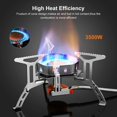 thumbnail image 3 of Camping Stove, Portable 3500W Foldable Gas Stove Windproof Gas Burner with Ignition Button for Hiking/Outdoor/Picnic/BBQ/Backpacking/Trekking,, 3 of 5