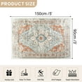 thumbnail image 2 of 3'x5' Vintage Area Rugs,Soft Washable Distressed Thin Rugs for Kitchen Bathroom,Non-Slip Foldable Indoor Carpet,Brick Red, 2 of 5